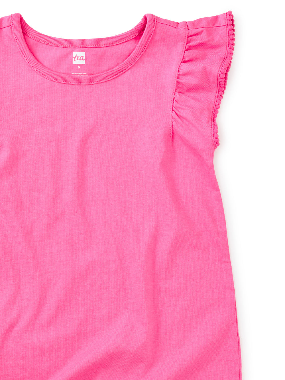 Tea Collection Carrousel Pink Pom-Pom Flutter Top close