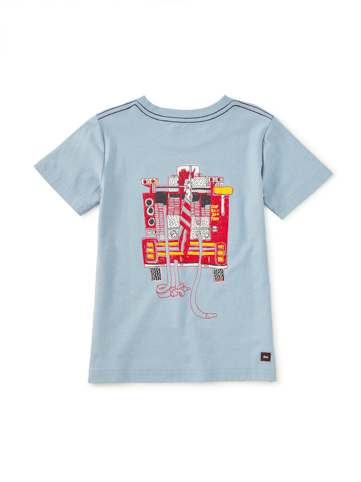 Tea Collection Fire Truck Graphic Tee back