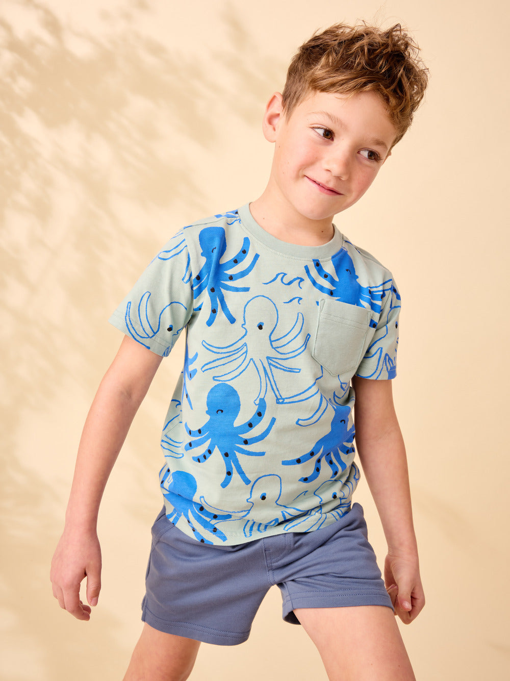 Tea Collection Sketched Octopus Pocket Tee model