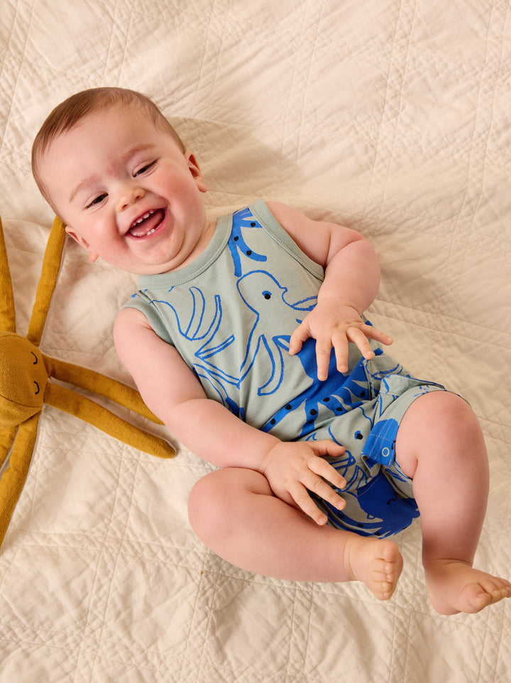 Tea Collection Sketched Octopus Romper model teeth