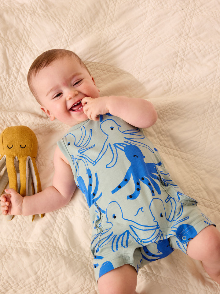 Tea Collection Sketched Octopus Romper model