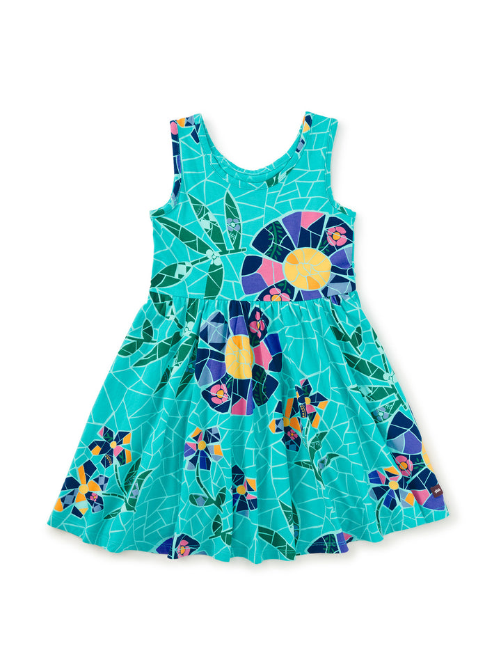 Tea Collection Mosaic Floral Sleeveless Ballet Dress back