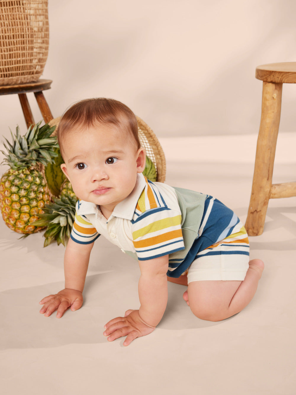 Tea Collection Sea Polo Baby Romper crawling