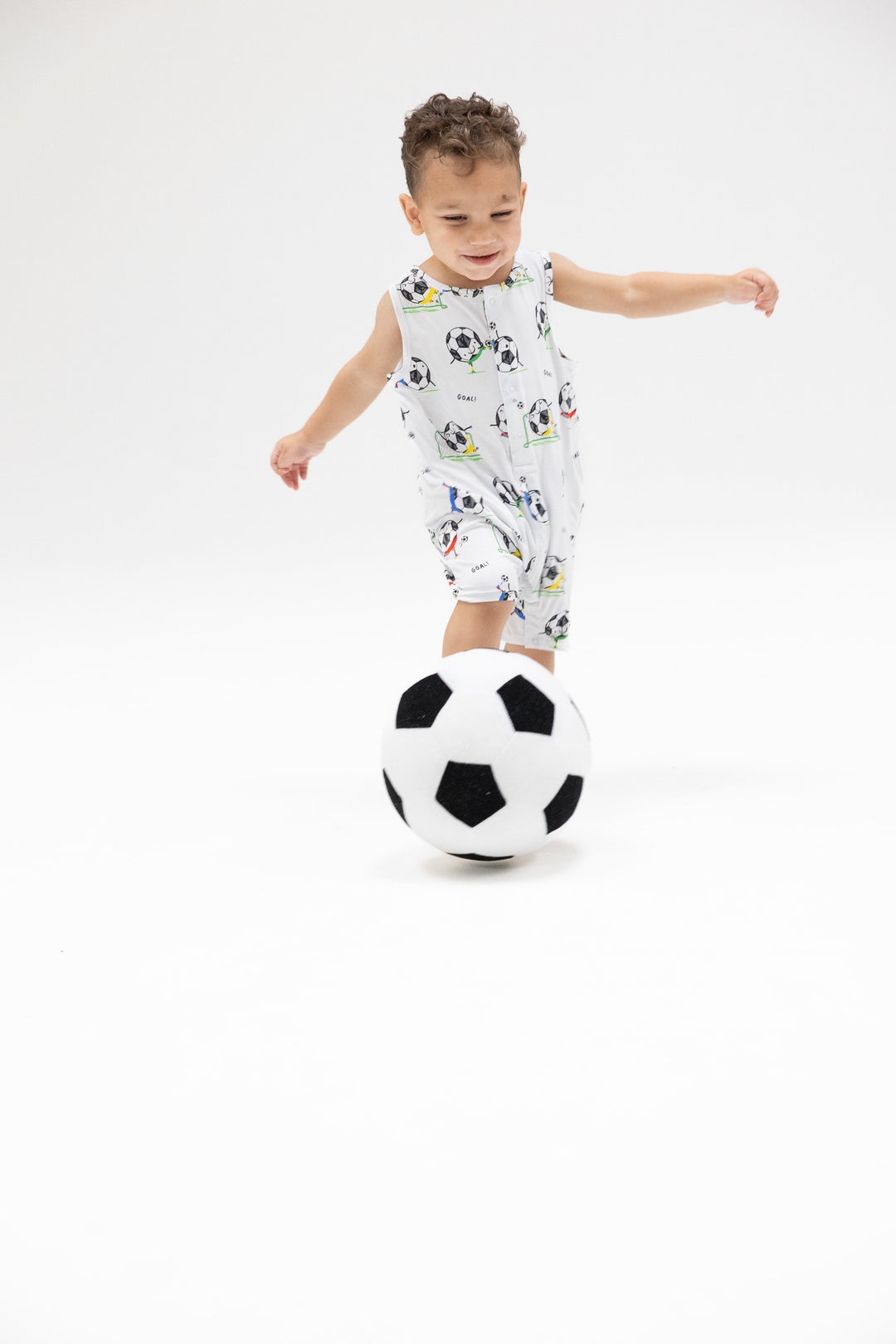 Soccer Balls Playing Soccer Shortie Romper