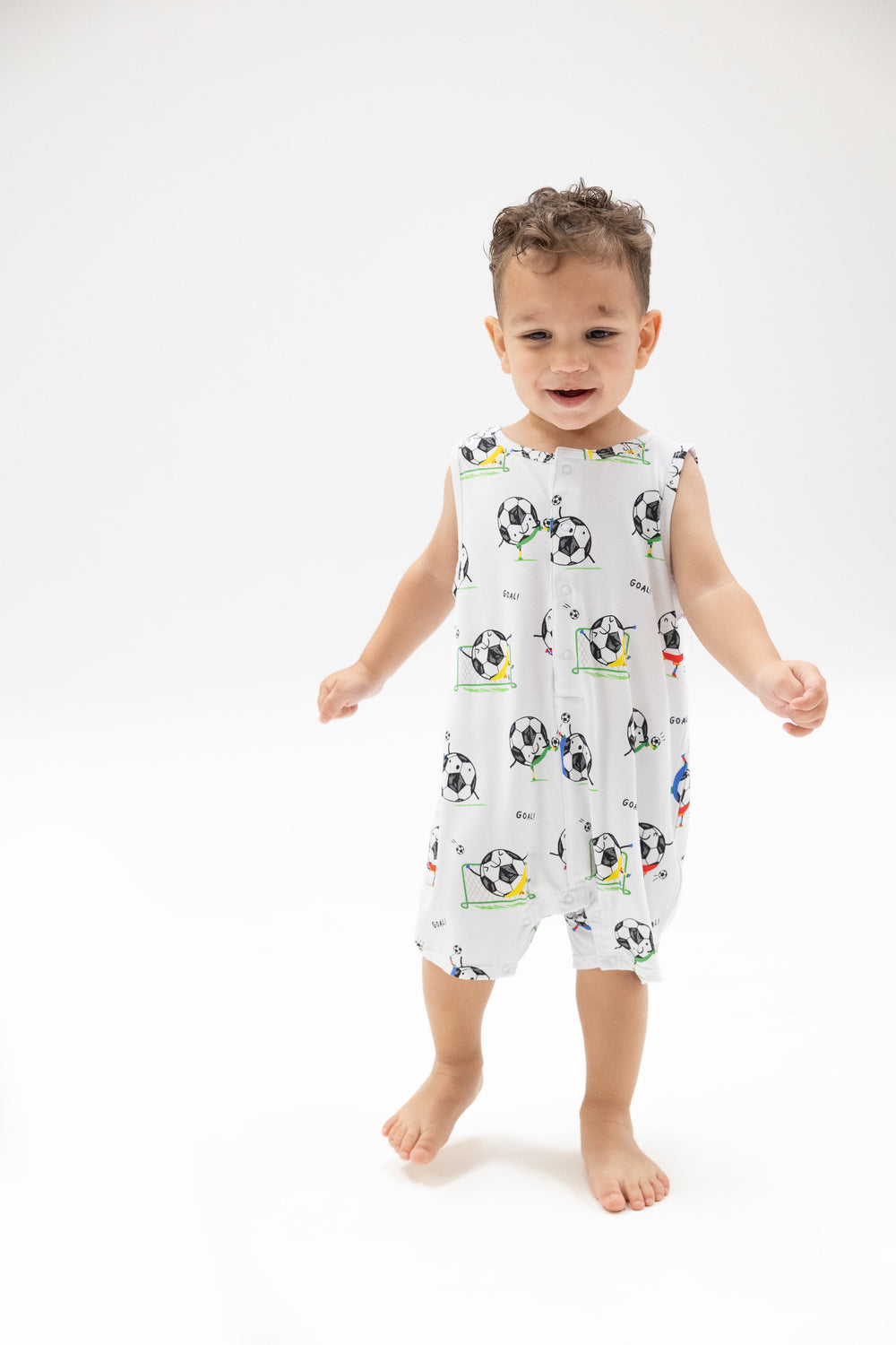 Angel Dear Soccer Balls Playing Soccer Shortie Romper model
