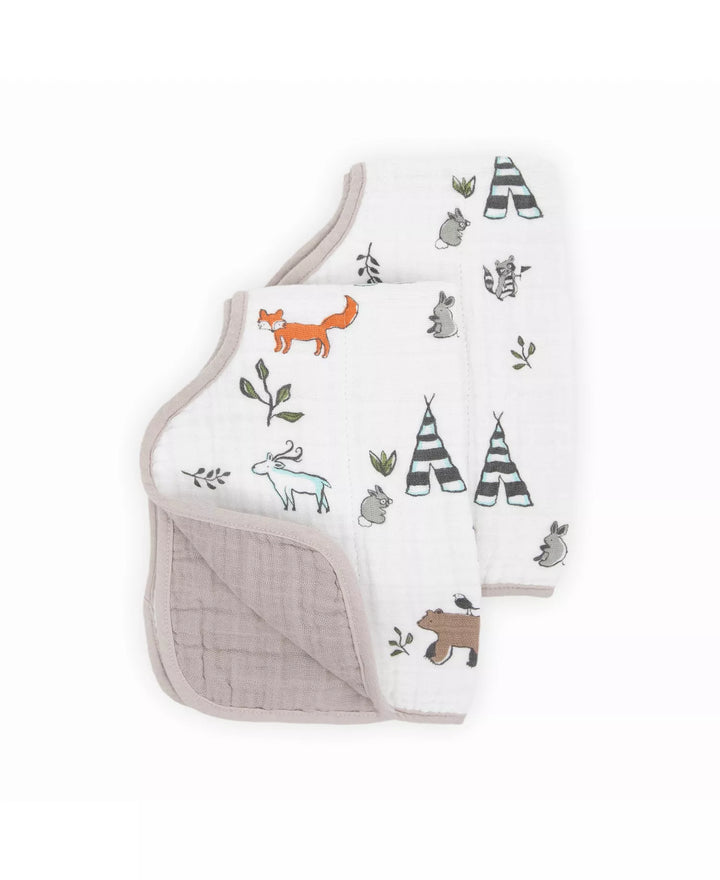 Little Unicorn Forest Friends Burp Cloth folded