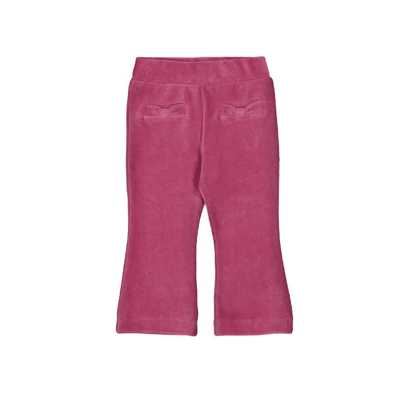 Mayoral Petal Velour Ribbed Flare Pants