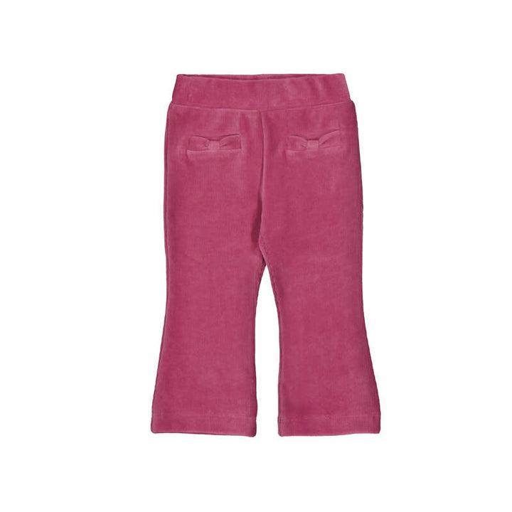 Mayoral Petal Velour Ribbed Flare Pants