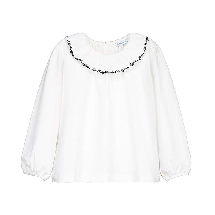 Mayoral I Love You Collared Blouse