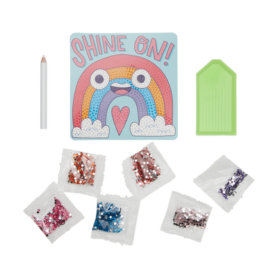 Ooly DIY Dazzle Me Rainbow Mini Gem Art Kit pieces