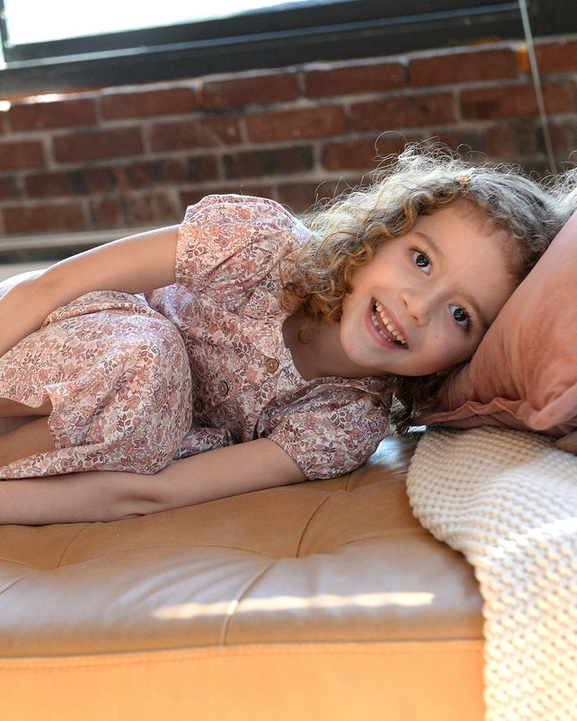 City Mouse Spring Bouquet Collared Dress laying