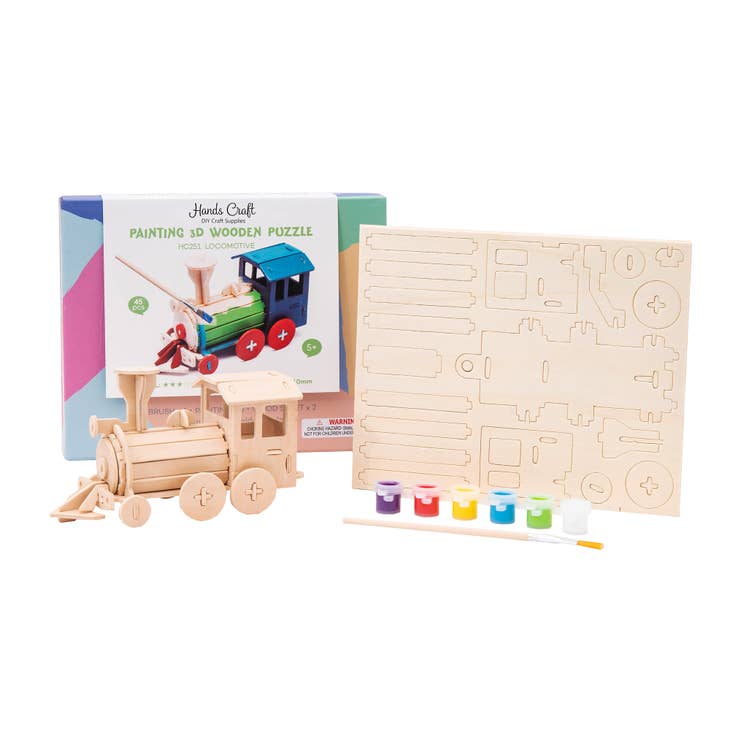 Locomotive 3D Puzzle & Paint Kit