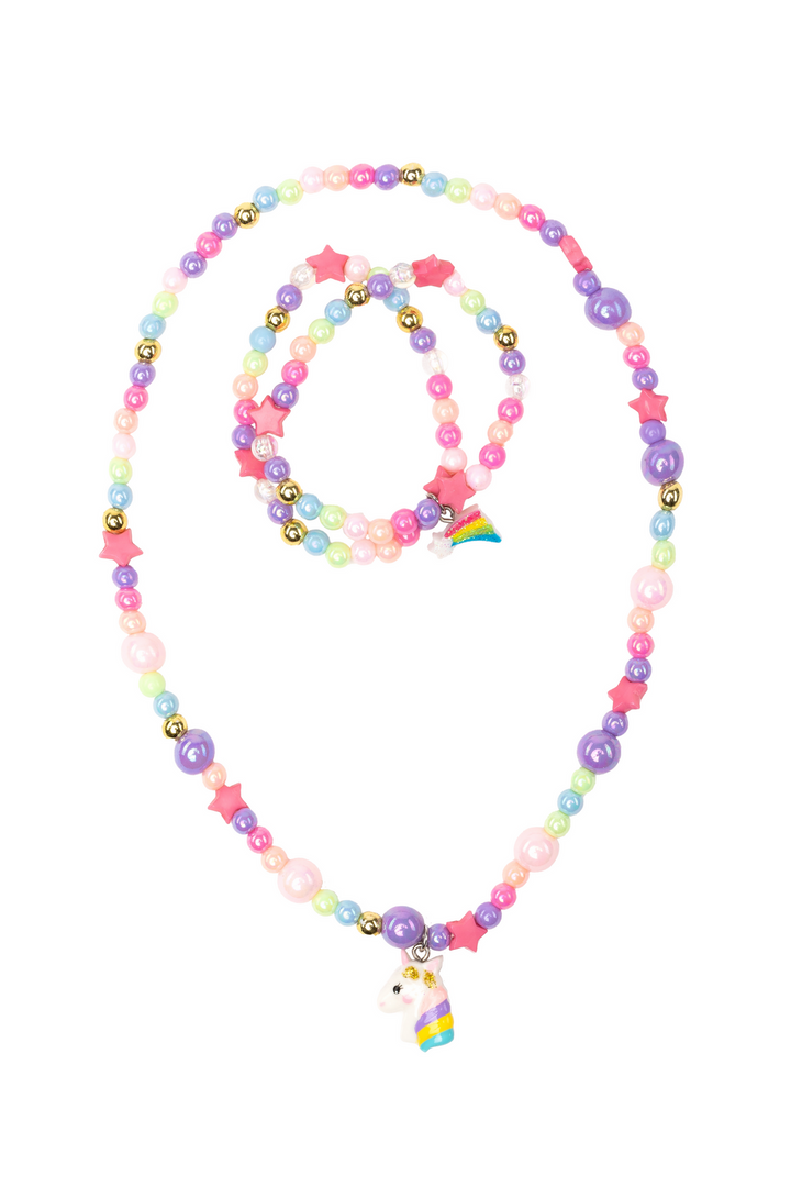 Happy-Go-Unicorn Necklace Bracelet Set vertical