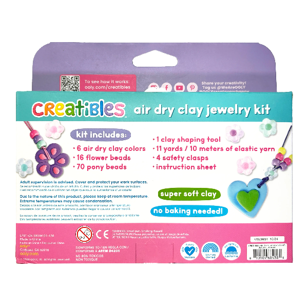 Ooly Creatibles Air Dry Clay Kit back