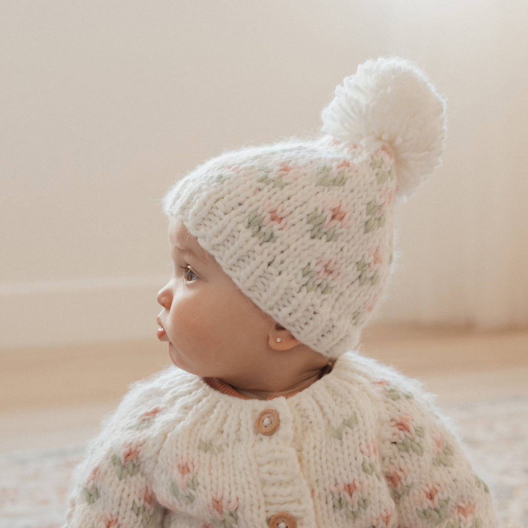 Bitty Blooms Blush Beanie Hat