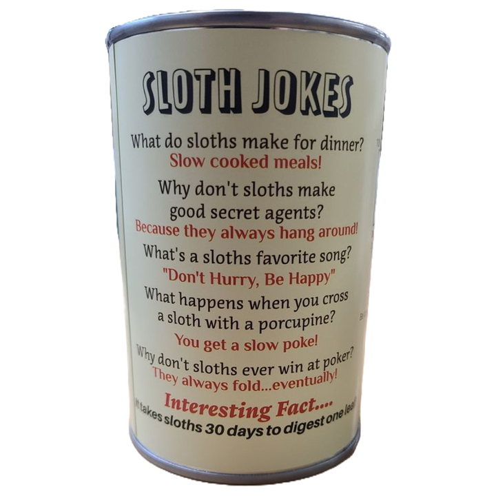 Canned Gifts Canned Sloth back