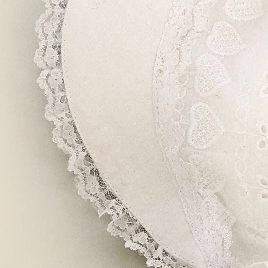Heart Eyelet Baby Bonnet