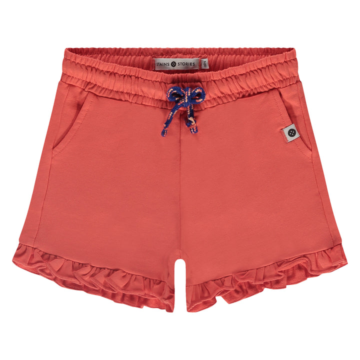 Ruffle Shorts in Grapefruit