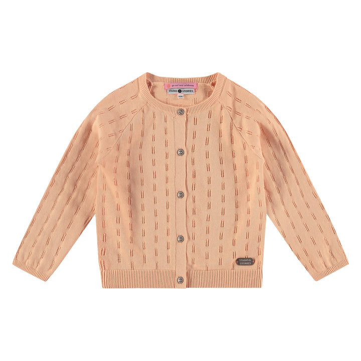 Open Weave Cardigan in Salmon