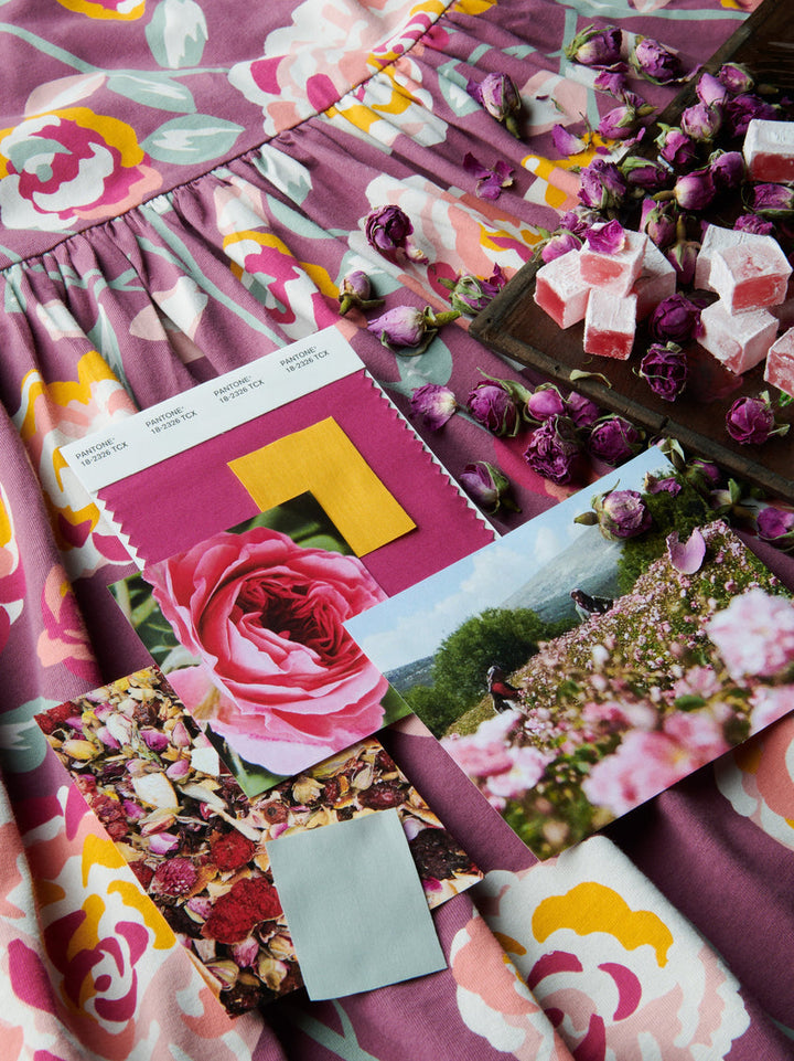 Tea Collection Turkish Rose Wrap Neck Dress moodboard