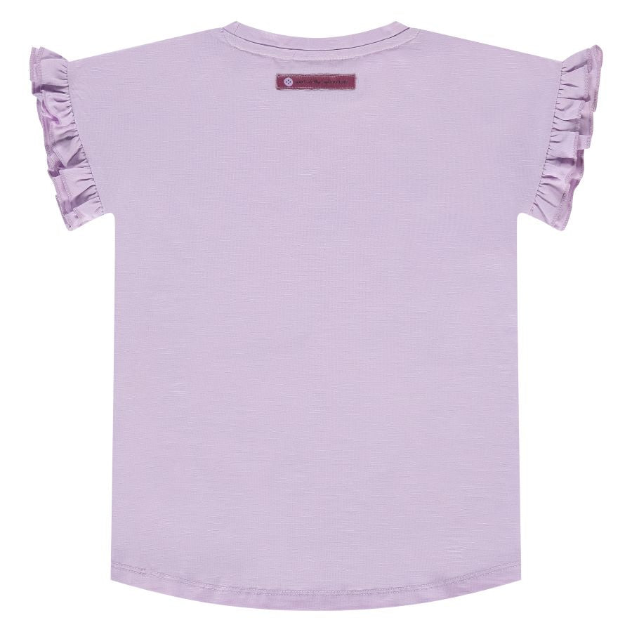 Stains & Stories Lilac Ruffled Sleeve Top back