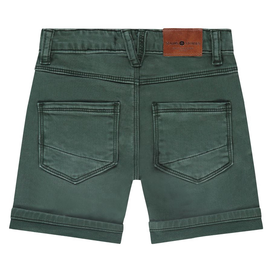 Stains & Stories Bottle Green Shorts back