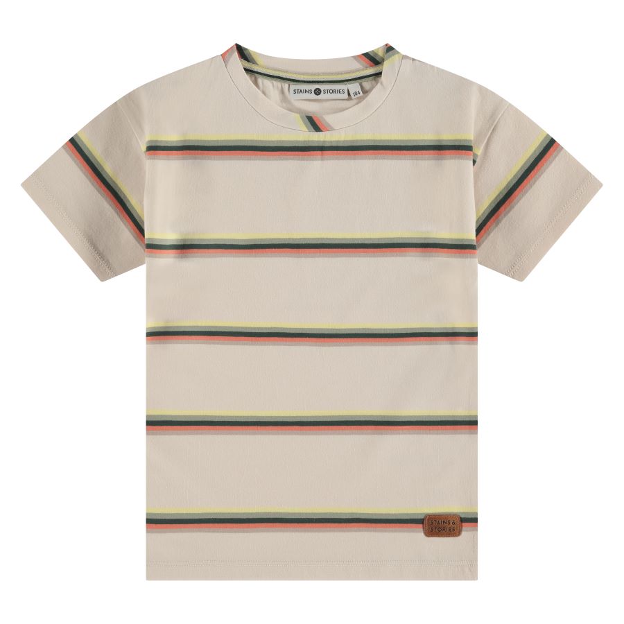 Stains & Stories Bone Stripe Tee