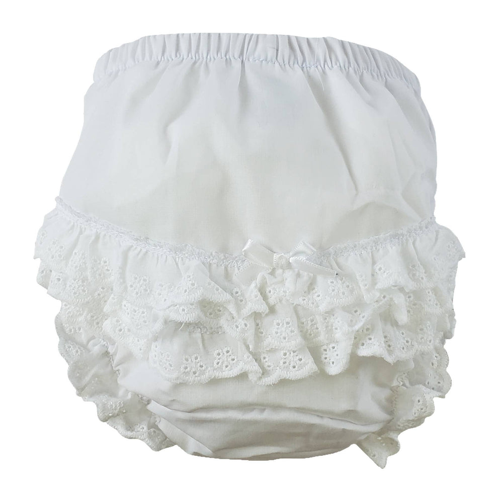 Ruffled Diaper Cover white