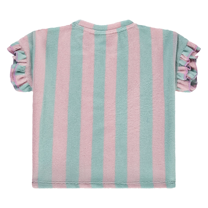 Stains & Stories Terry Stripe Ruffle Sleeve Tee back