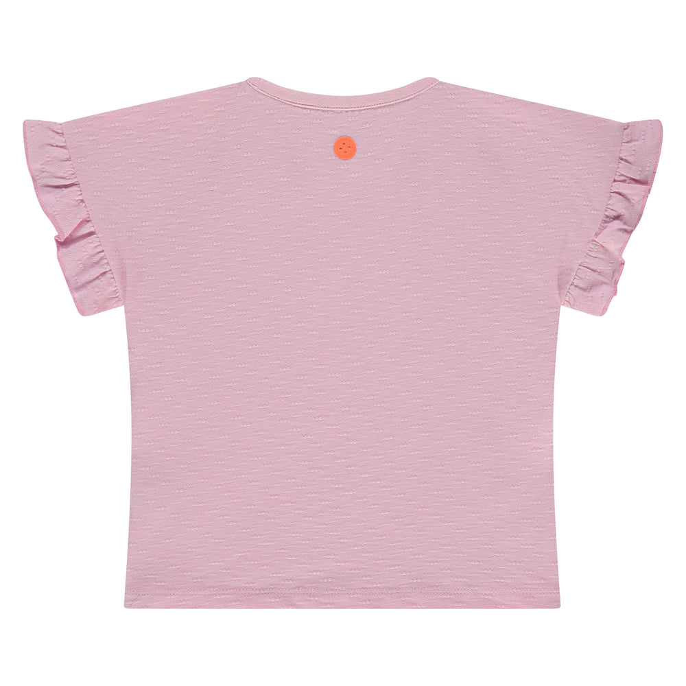 Stains & Stories Blush Ruffle Sleeve Tee back