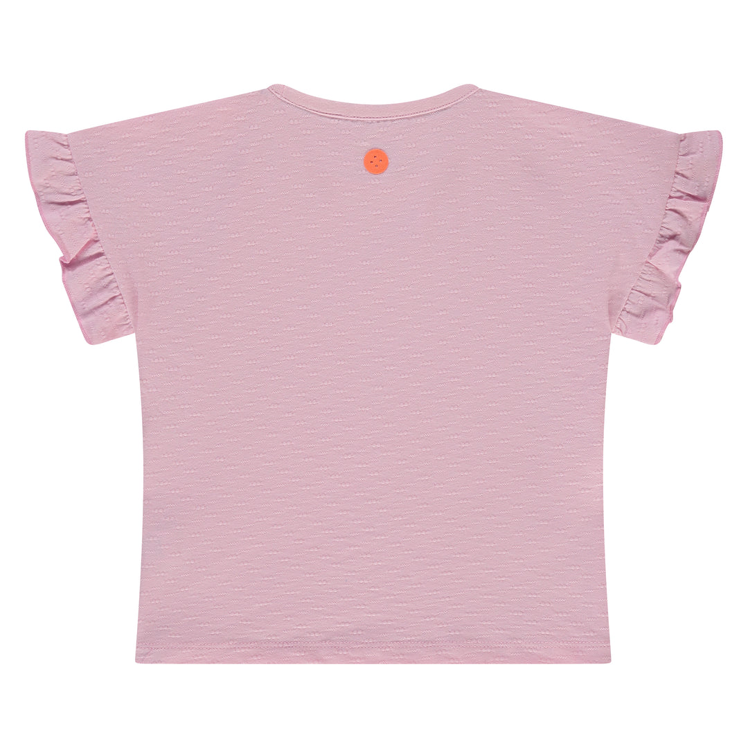 Stains & Stories Blush Ruffle Sleeve Tee back