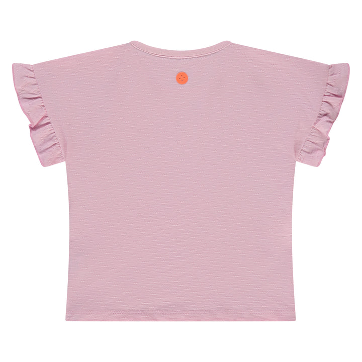 Stains & Stories Blush Ruffle Sleeve Tee back