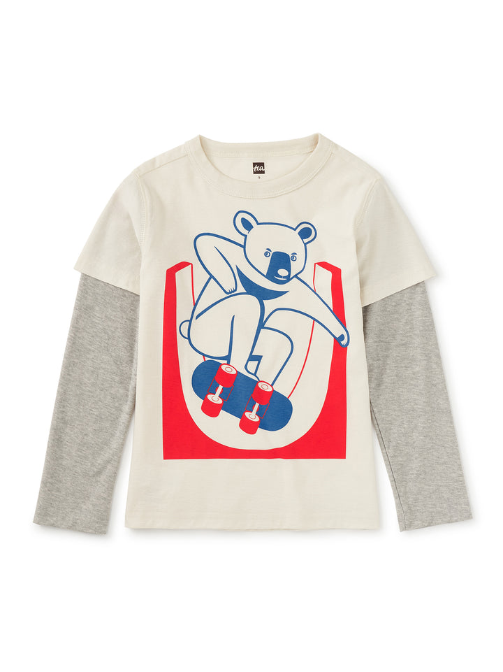 Tea Collection Skater Moon Bear Layered Tee