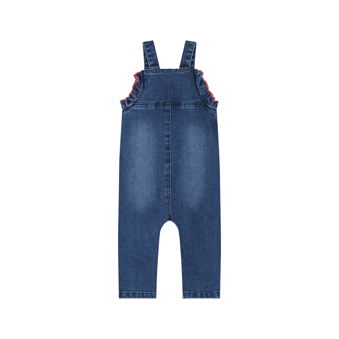 Babyface Ruffle Denim Overalls back