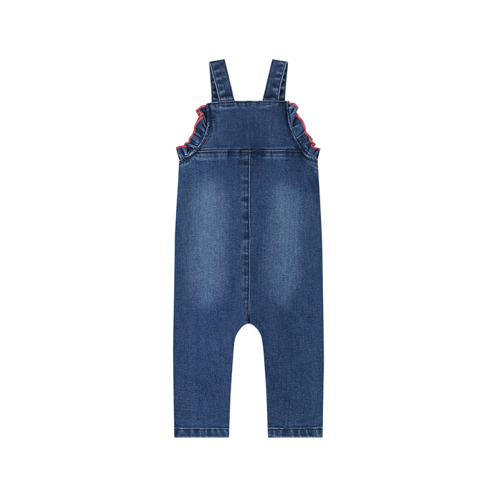 Babyface Ruffle Denim Overalls back