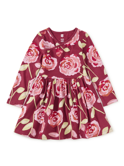 Tea Collection Turkish Rose Wrap Neck Dress