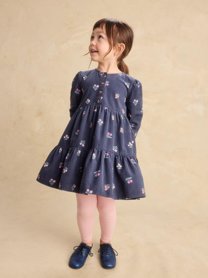 Midnight Posy Corduroy Shirtdress