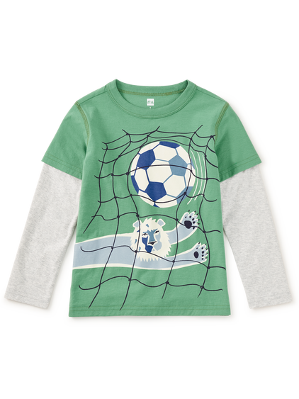Tea Collection Goalkeeper Lion Layered T-Shirt