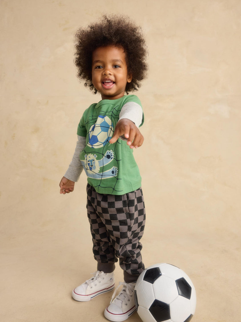 Tea Collection Goalkeeper Lion Layered T-Shirt ball