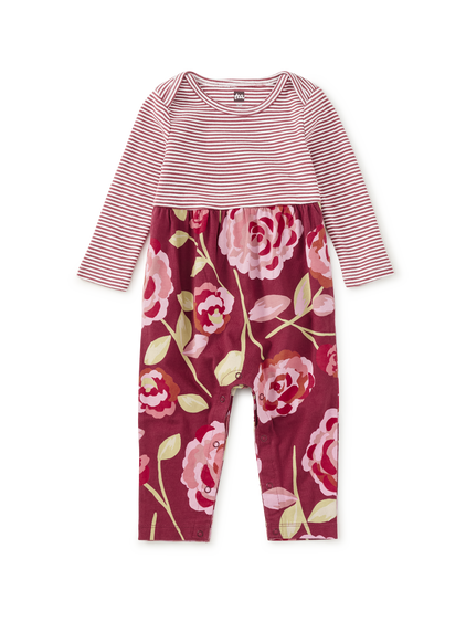 Tea Collection Turkish Rose Print Mix Romper