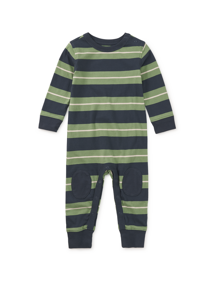 Stripe Knee Patch Baby Romper