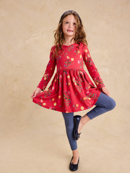 Tea Collection Hollyhock Garden Wrap Dress model up