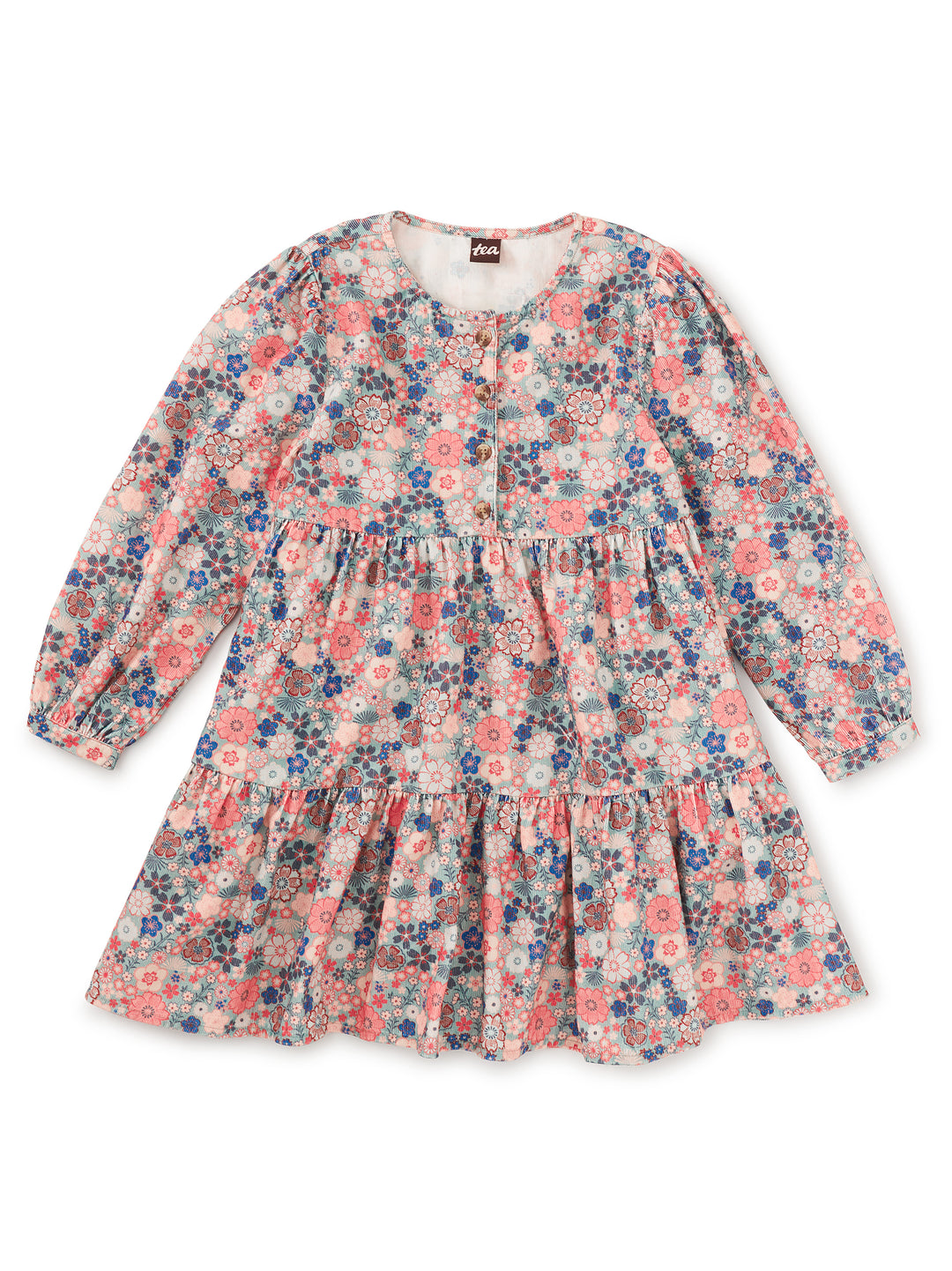 Tea Collection Japanese Mini Floral Corduroy Dress