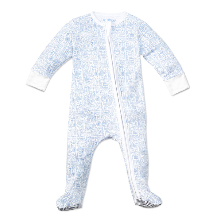 Joy Street Chicago Footie in Blue