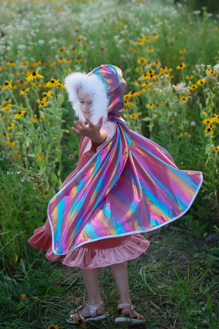 Great Pretenders Rainbow Princess Cape model twirl