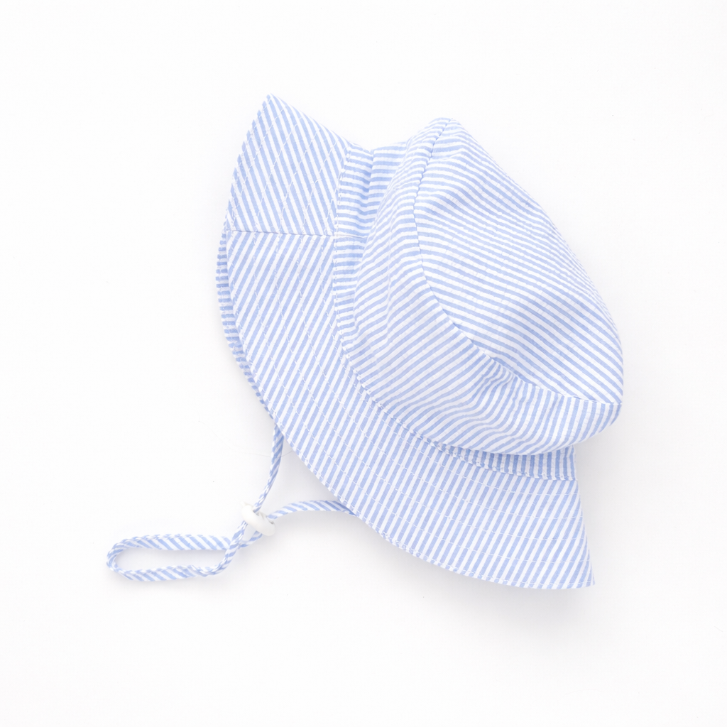 Huggalugs Blue Seersucker Bucket Hat