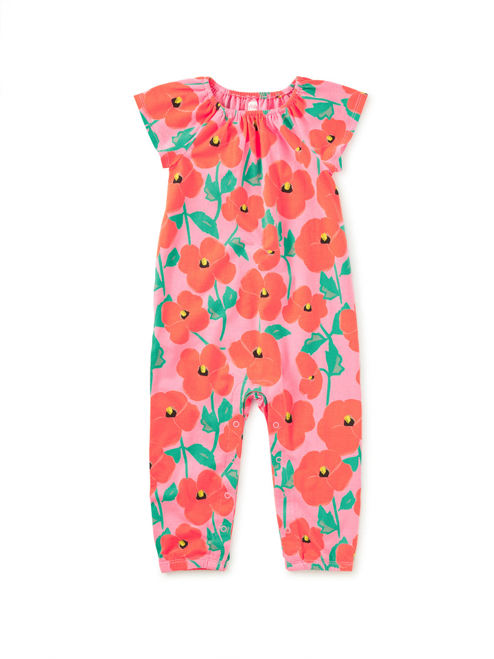 Poppy Poppies Tulip Sleeve Romper
