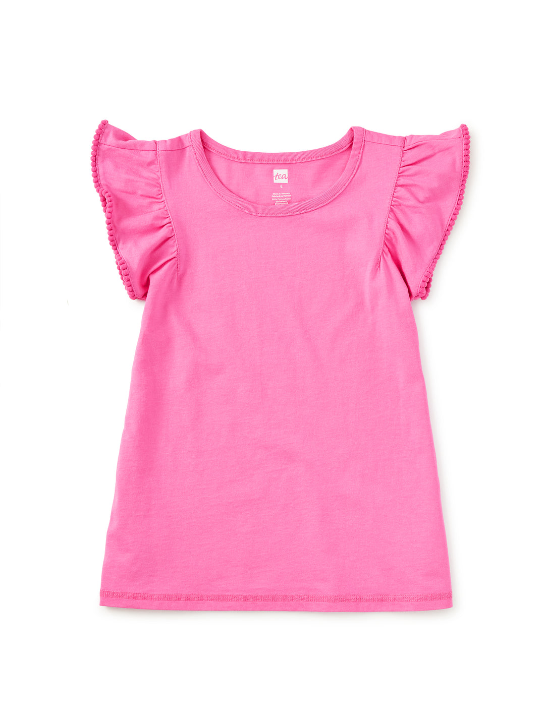 Tea Collection Carrousel Pink Pom-Pom Flutter Top