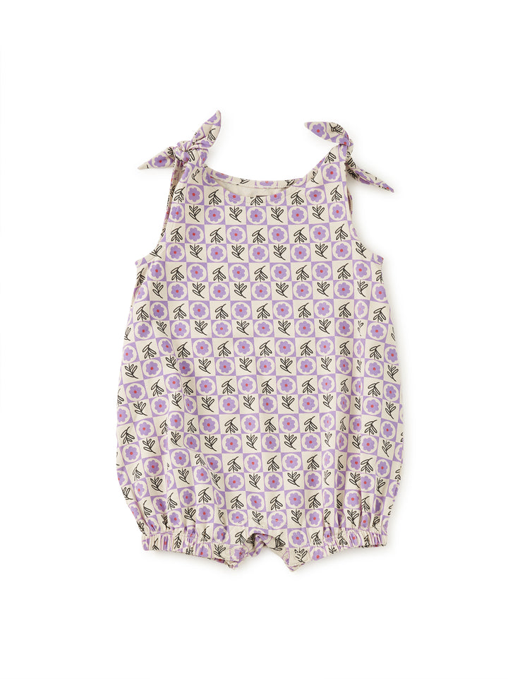 Tea Collection Tile Floral Tie Shoulder Romper