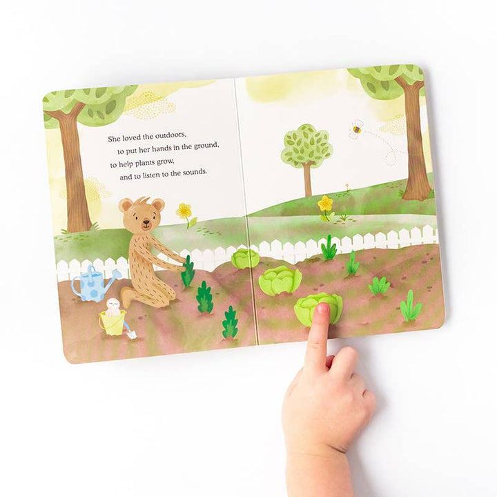 Slumberkins Honey Bear's Gratitude Plush Set book two open